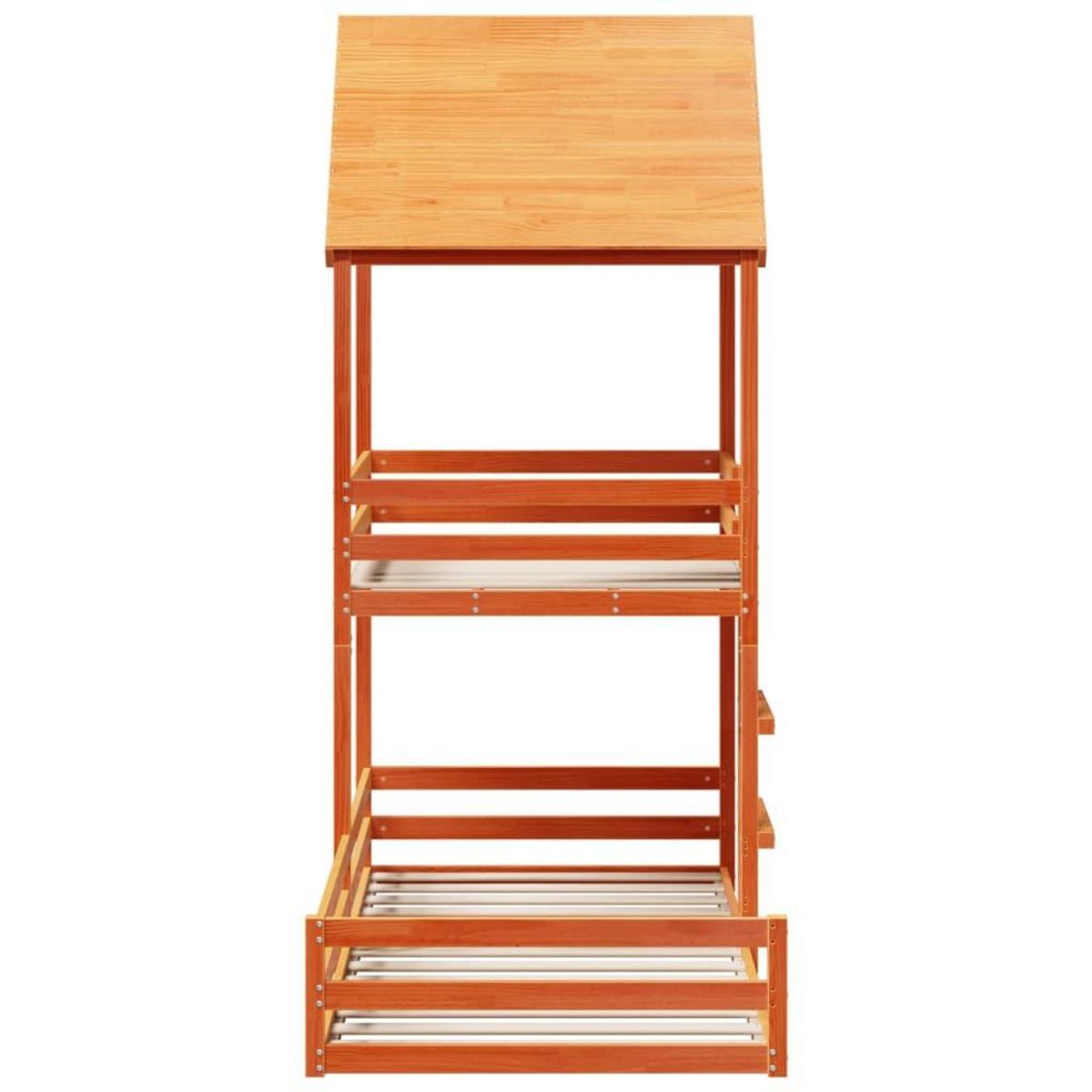 VIDAXL Lit superpose sans matelas cire marron 90x190 cm pin massif