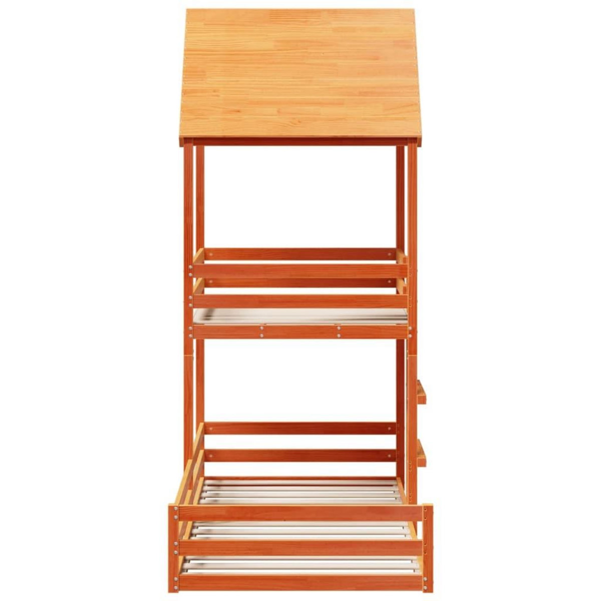 VIDAXL Lit superpose sans matelas cire marron 90x190 cm pin massif