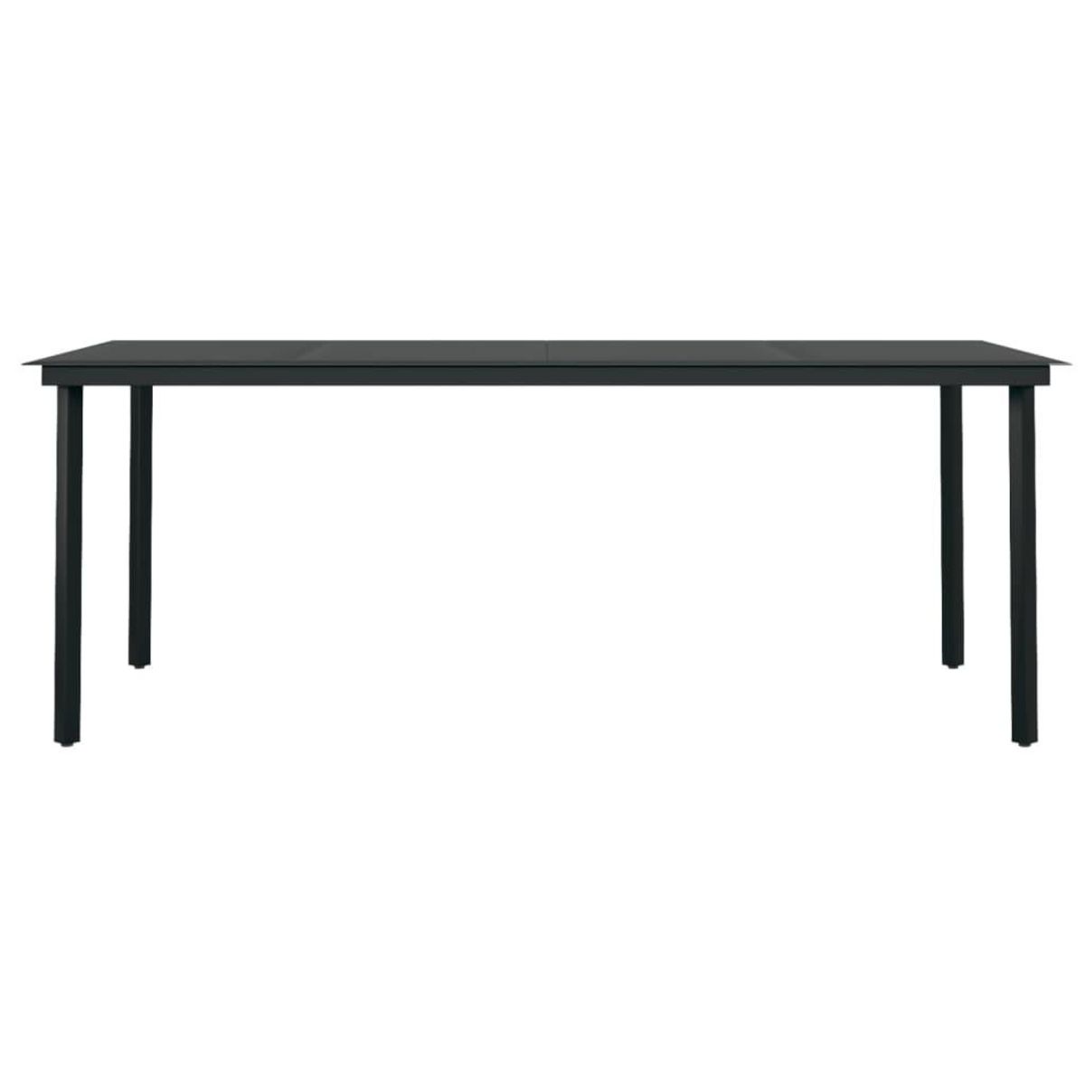 VIDAXL Table a dîner de jardin Noir 200x100x74 cm Acier et verre