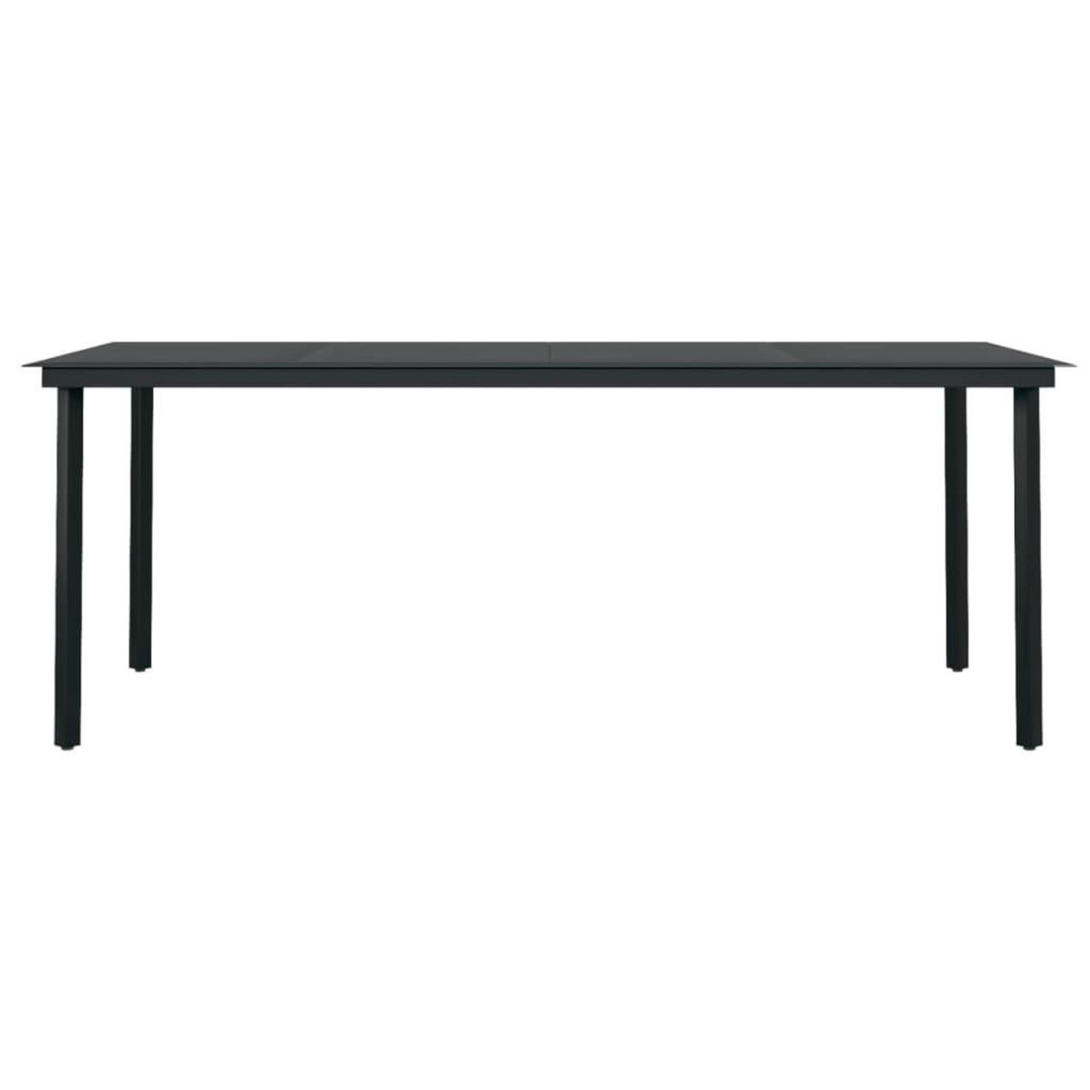 VIDAXL Table a dîner de jardin Noir 200x100x74 cm Acier et verre