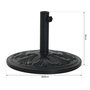 Voir la diapositive 3 : OUTSUNNY Pied de parasol rond base de lestage Ø 48 x 34H cm ciment HDPE motif fleurs de lys poids net 13 Kg