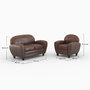 Voir la diapositive 4 : Rendez vous déco Ensemble canapé et fauteuil marron 3 places-Club