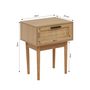 Voir la diapositive 6 : Table de chevet cannage 1 tiroir pieds bois massif L40cm AMANDINE