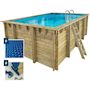 Voir la diapositive 1 : Habitat et Jardin Piscine bois rectangle   Panama 130  - 6.20 x 4.10 x 1.45 m + Bâche à bulles 180 µ - Bâche hiver 280 g/m² +