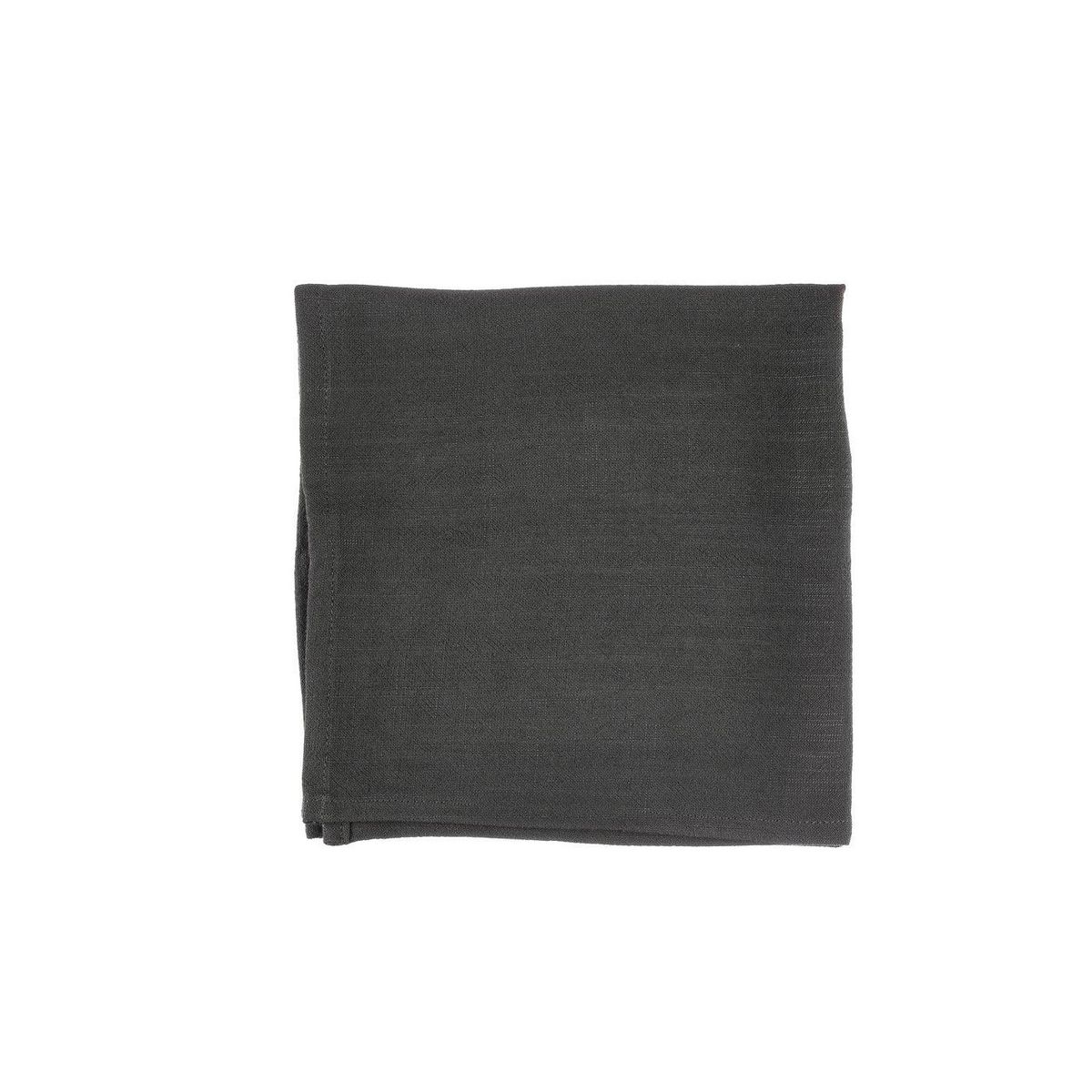 BJORN Serviette de table - 6 pièces - Lin et coton gris anthracite