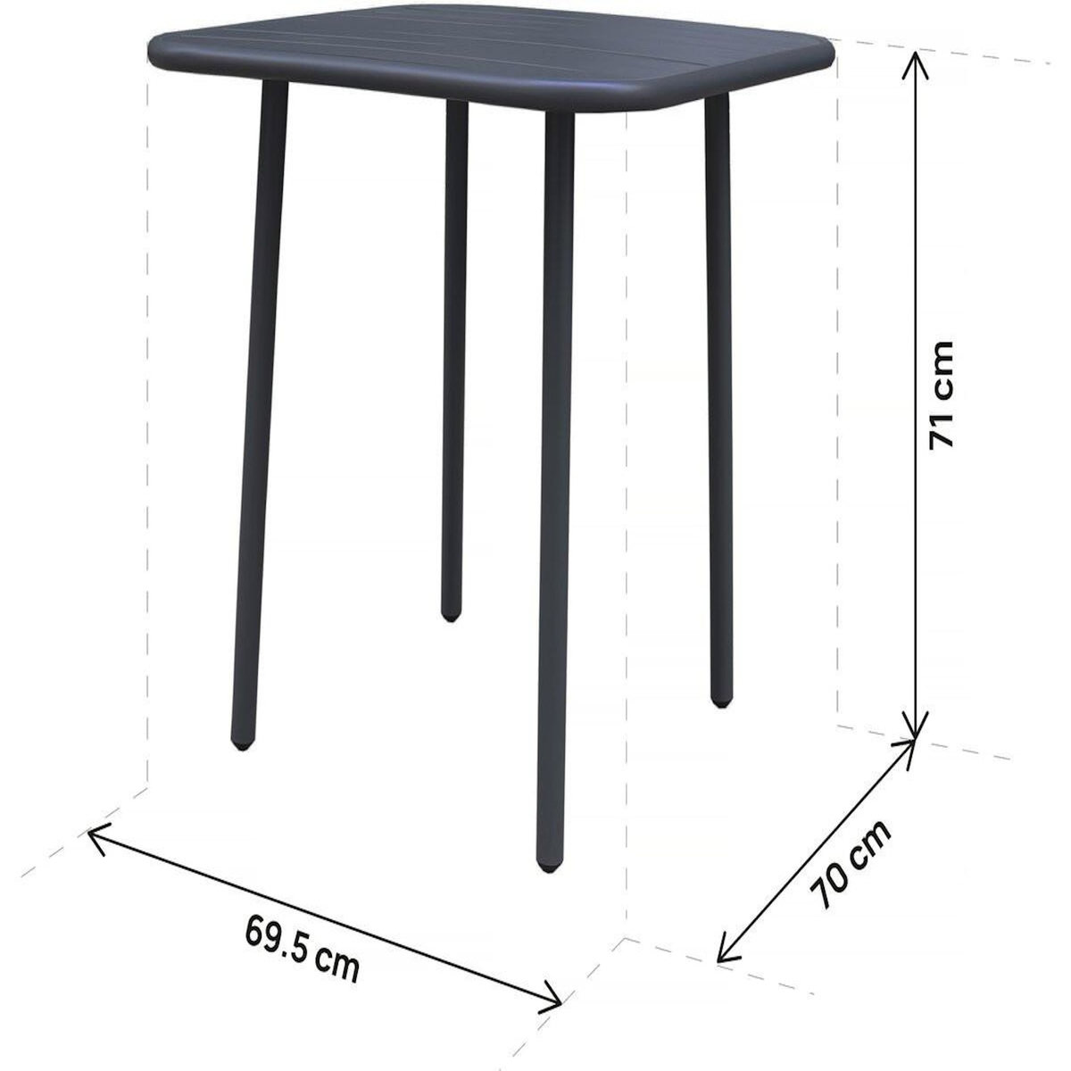 Habitat et Jardin Salon de jardin repas en métal  Bilbao  - 2 places - Gris