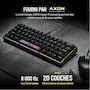 Voir la diapositive 3 : Corsair Clavier gamer K65 RGB MINI CHERRY MX Red Noir
