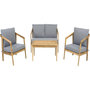Voir la diapositive 1 : Habitat et Jardin Salon de jardin en bois avec coussins  Presley  - 4 places - Gris