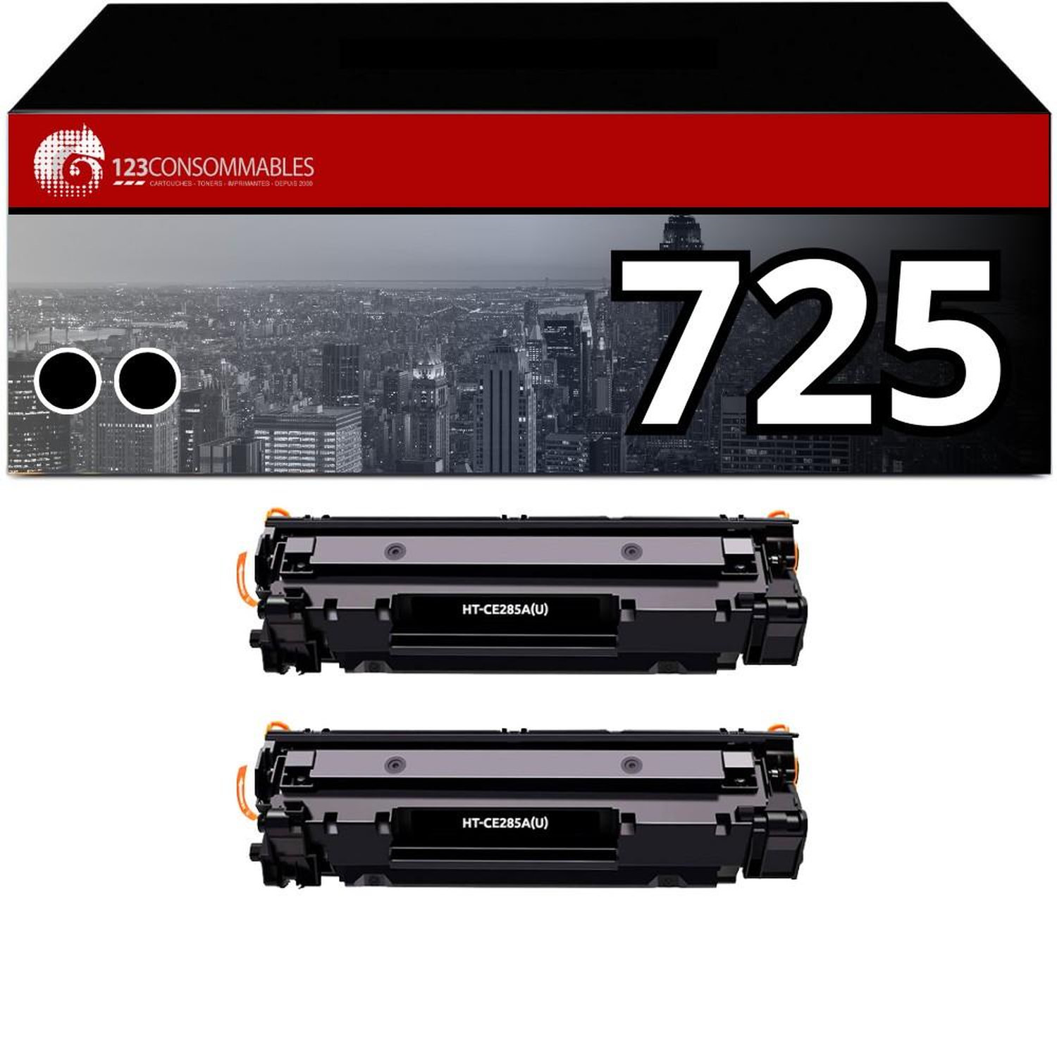 Pack toner compatible Canon 713 Lot de 2 Neuf - vue 2