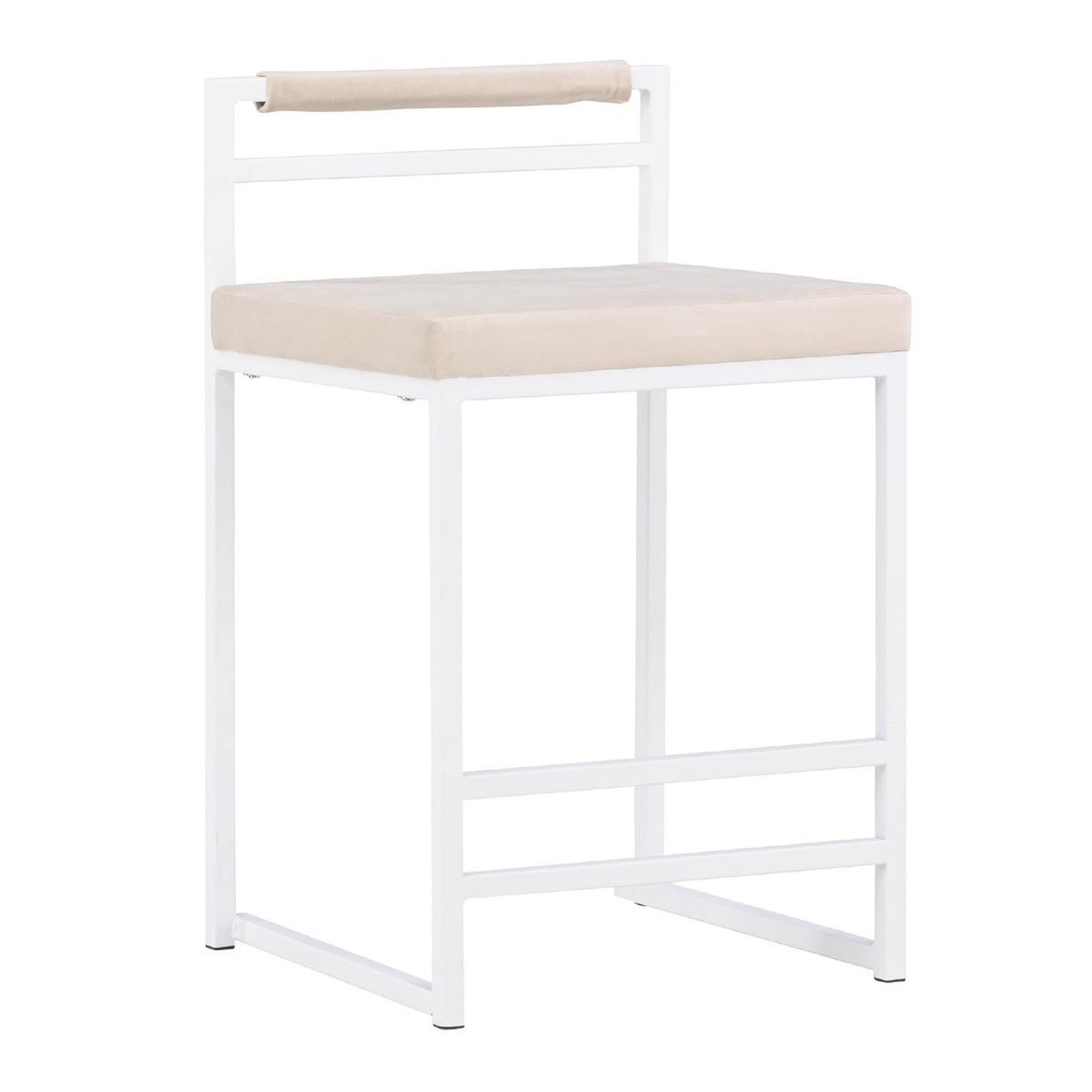 Paris Prix Chaise de bar en velours  opelika  80cm beige