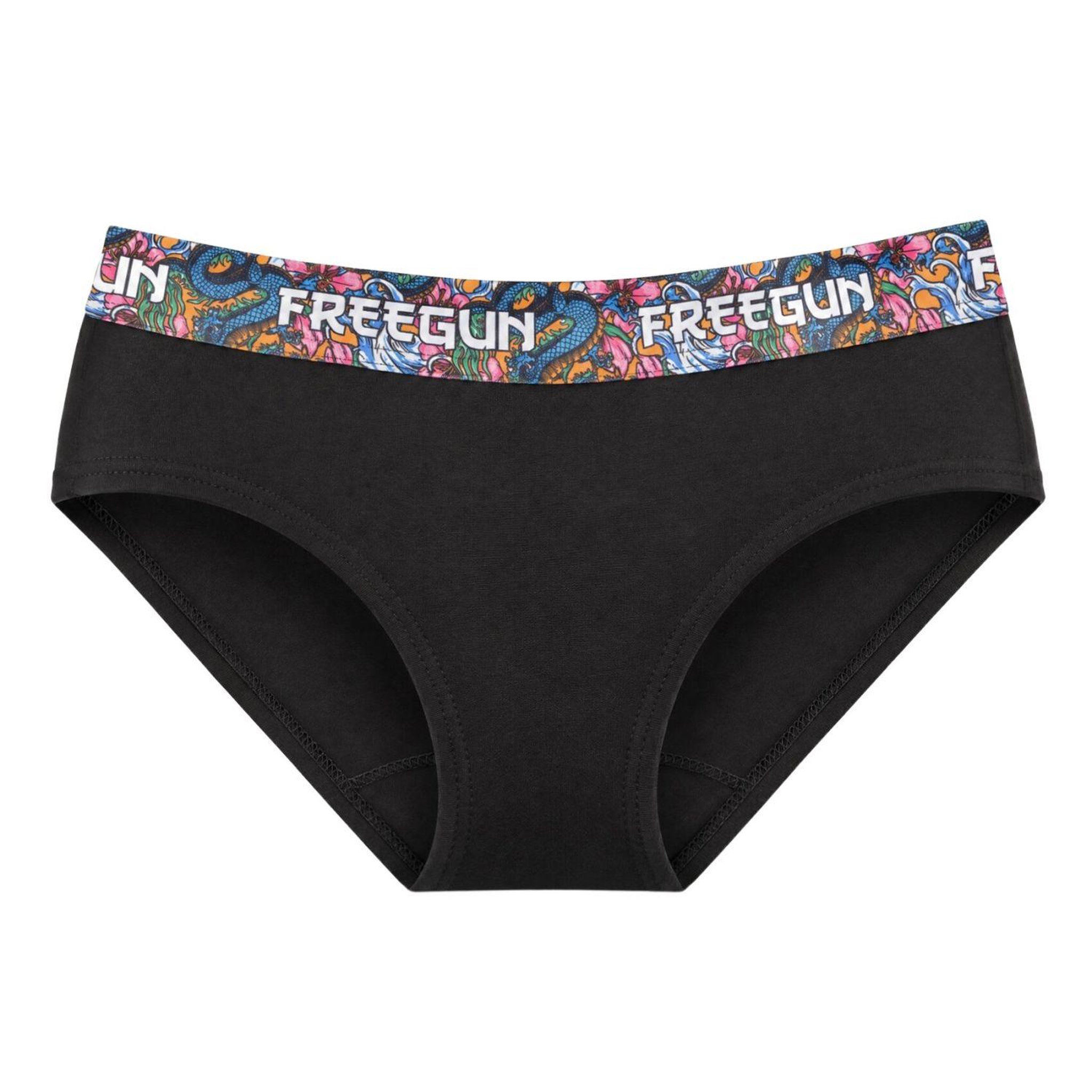 Voir la diapositive 4 : FREEGUN Lot  3 culottes fille en coton uni et ceinture imprimée