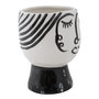 Voir la diapositive 4 : Paris Prix Vase Pot Visage en Porcelaine  Face  18cm Blanc & Noir