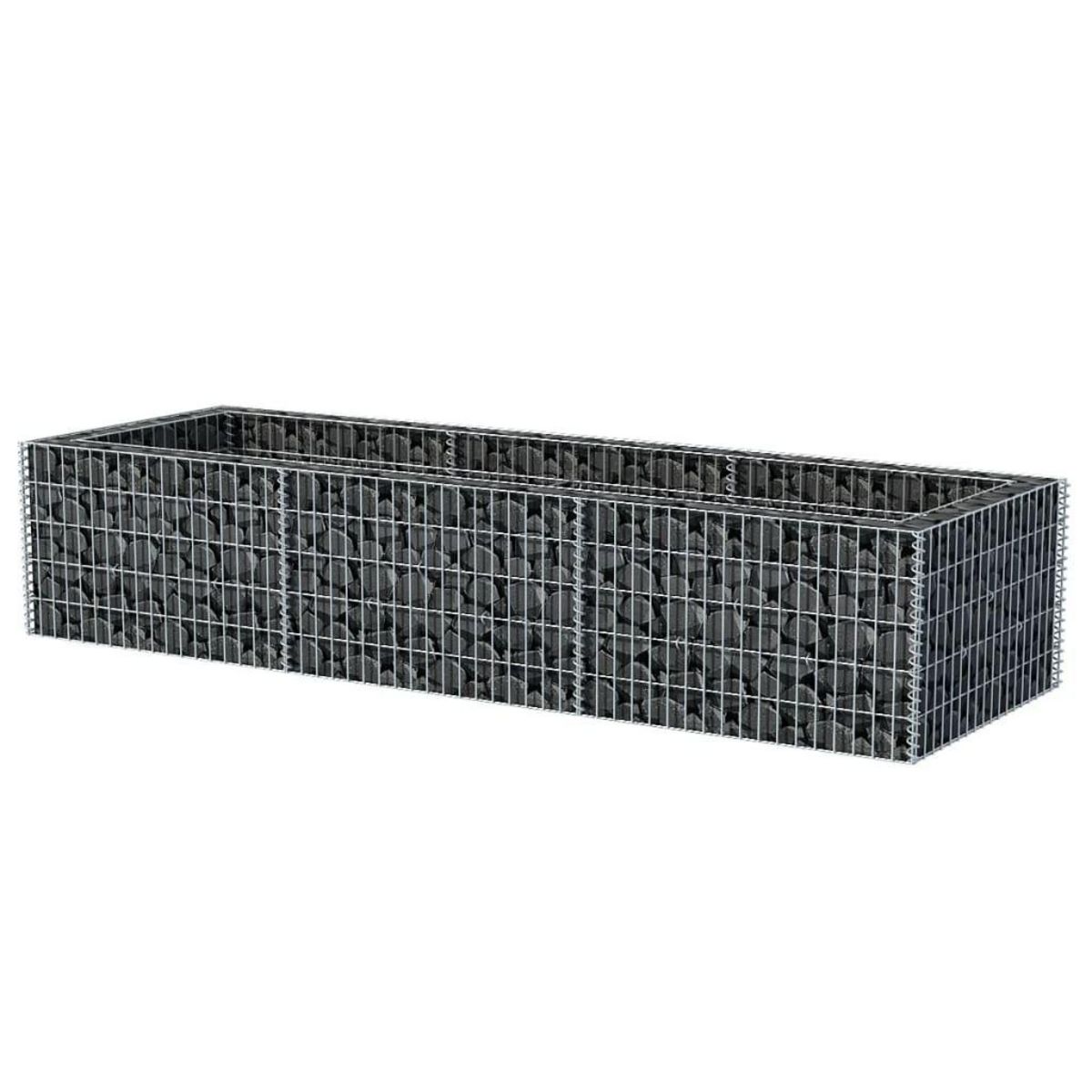 VIDAXL Lit sureleve a gabion Acier 270x90x50 cm