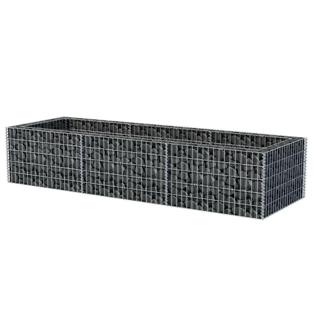 VIDAXL Lit sureleve a gabion Acier 270x90x50 cm