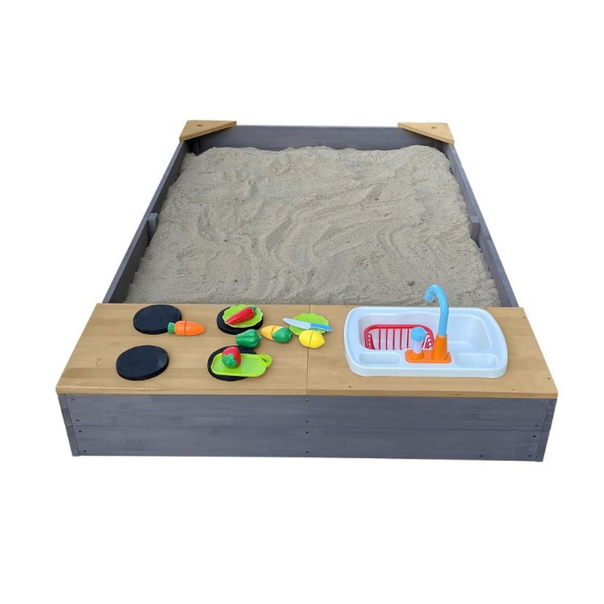 Axi House Bac à sable Kelly avec cuisine gris-marron