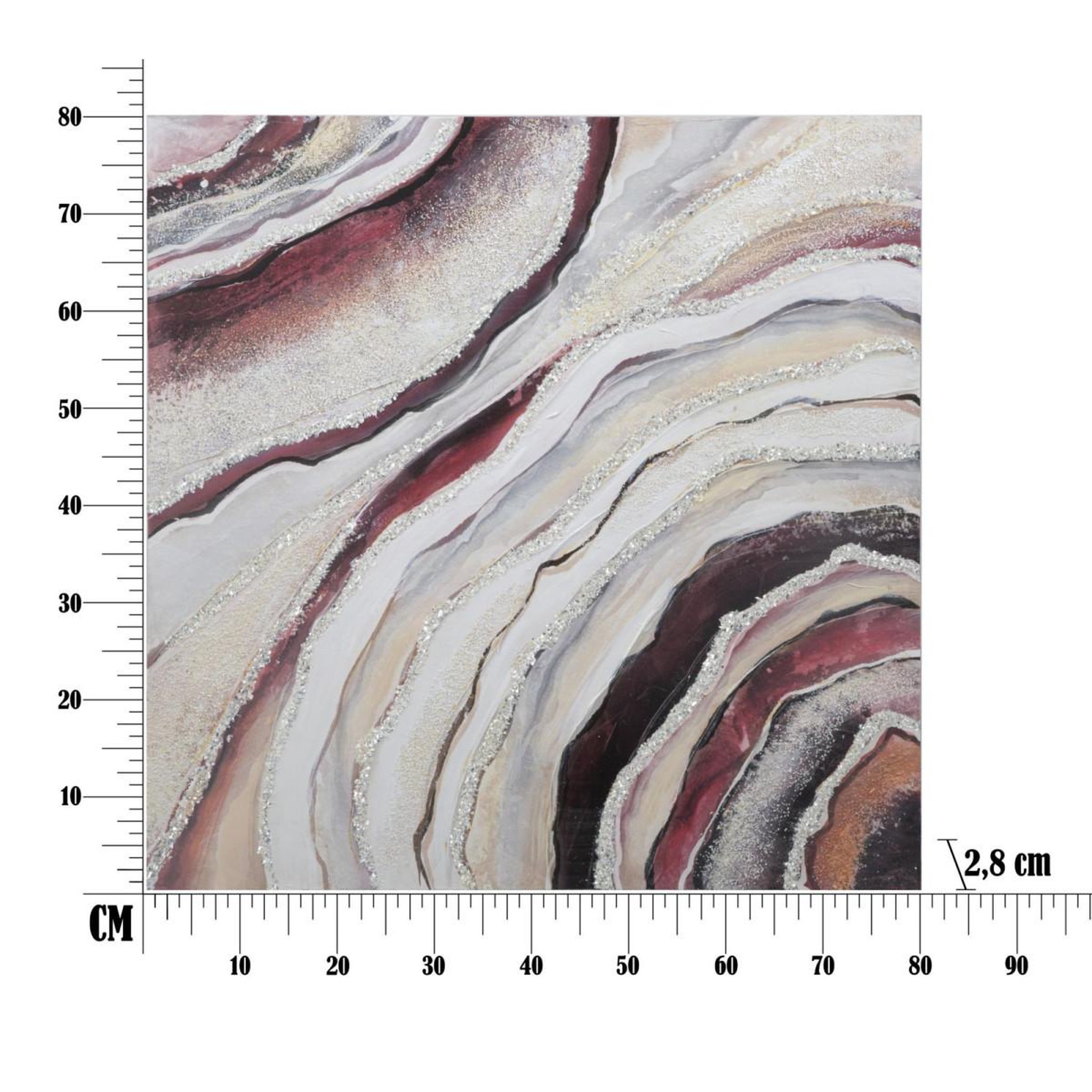 Voir la diapositive 6 : Paris Prix Toile peinture déco  redy  80x80cm multicolore