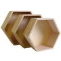 Graine créative 3 étagères hexagonales en bois