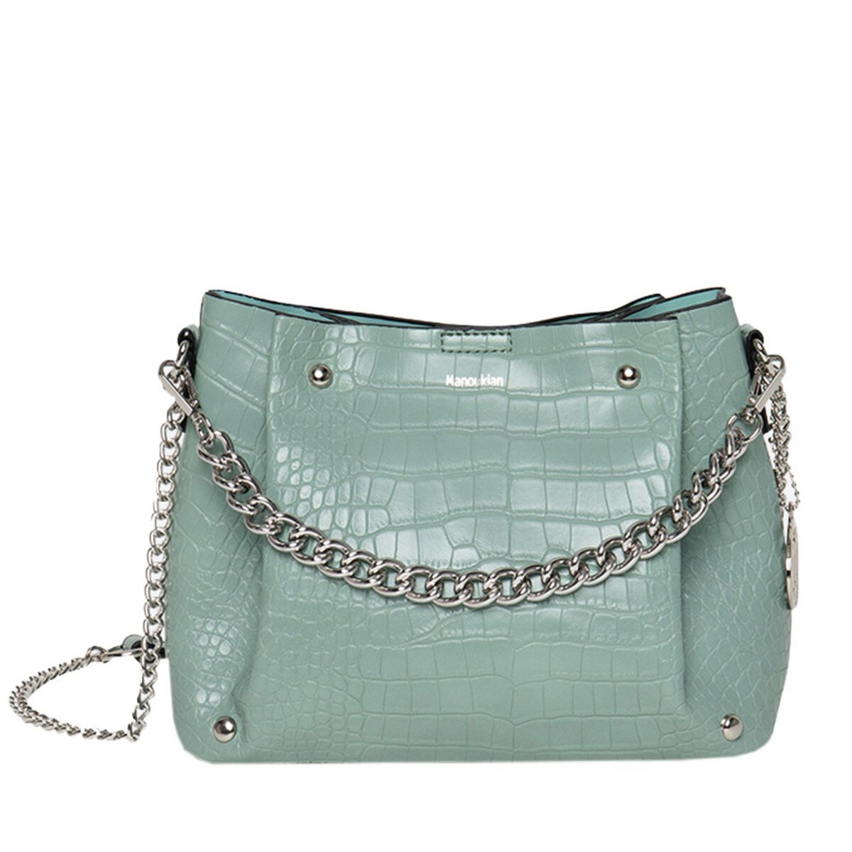 MANOUKIAN Sac main Vert croco Femme Manoukian Shilo pas cher