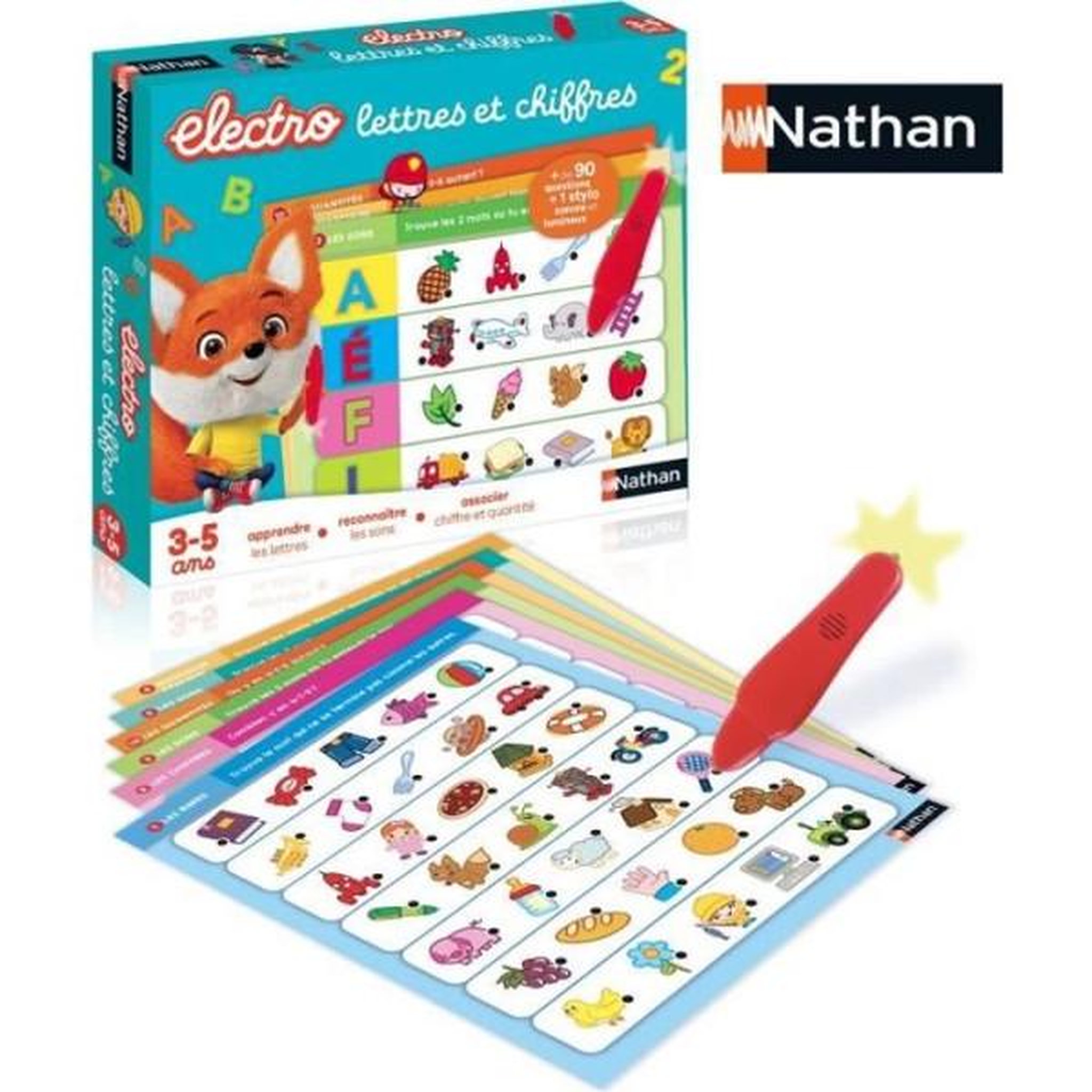 Nathan Jeu éducatif électronique - nathan - electro lettres et chiffres - pour enfants de 3 ans et plus - multicolore