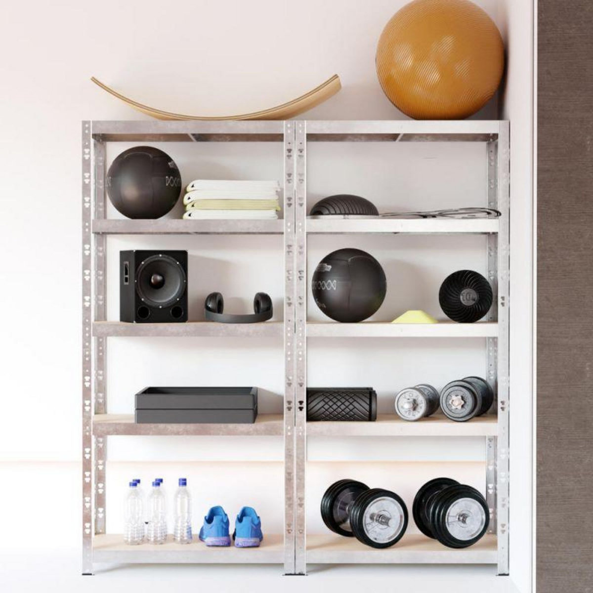 EUROSPEN Lot de 2 Etagères de rangement modulables et polyvalentes pour atelier, garage, cave... Charge Lourde max 500kg x2