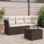 Voir la diapositive 1 : VIDAXL Salon de jardin 4 pcs avec coussins marron resine tressee