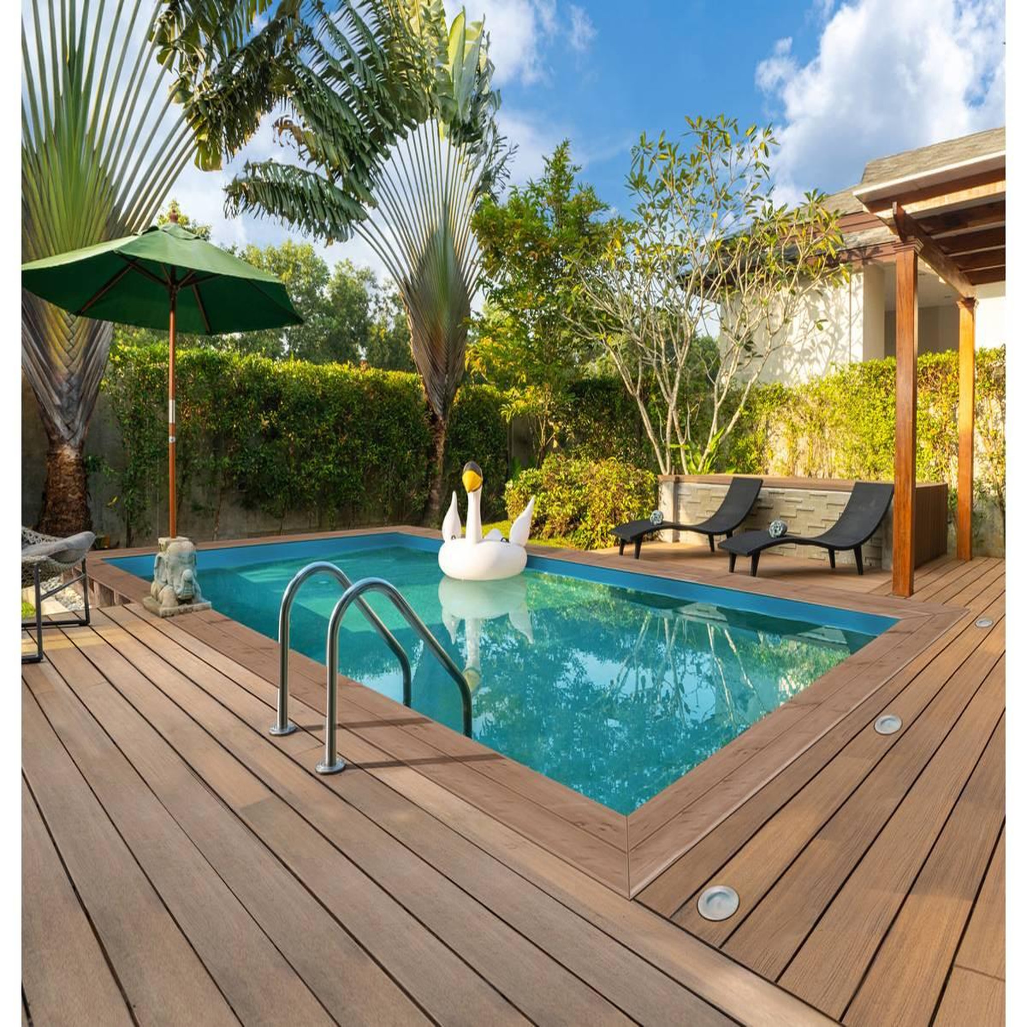 Habitat et Jardin Piscine bois rectangle   panama  - 6.20 x 4.10 x 1.45 m