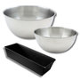 Voir la diapositive 1 : ZENKER Ensemble avec 1 Moule à Cake 25,5cm, 1 spatule Zenker et 2 bols à mixer en inox Fackelmann
