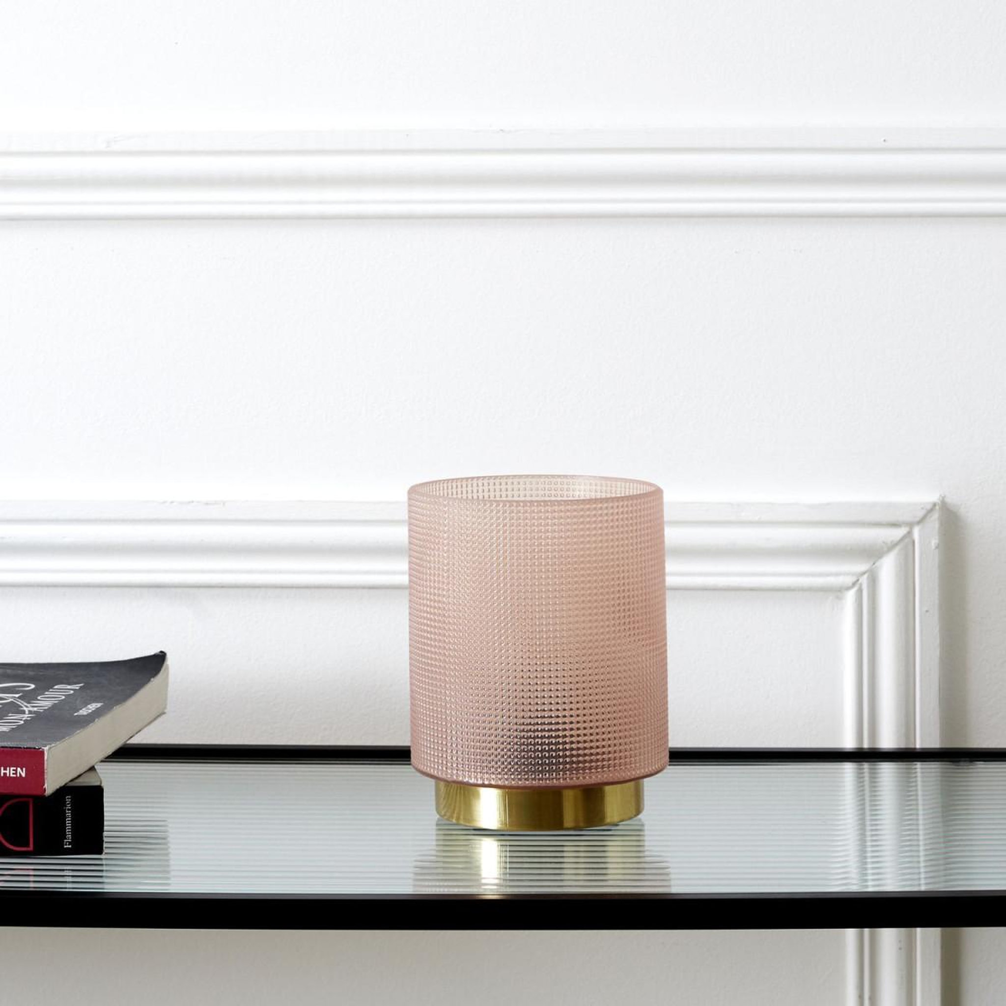 Voir la diapositive 3 : The Home Deco Factory Lampe à poser design embossé  lounge  15cm rose
