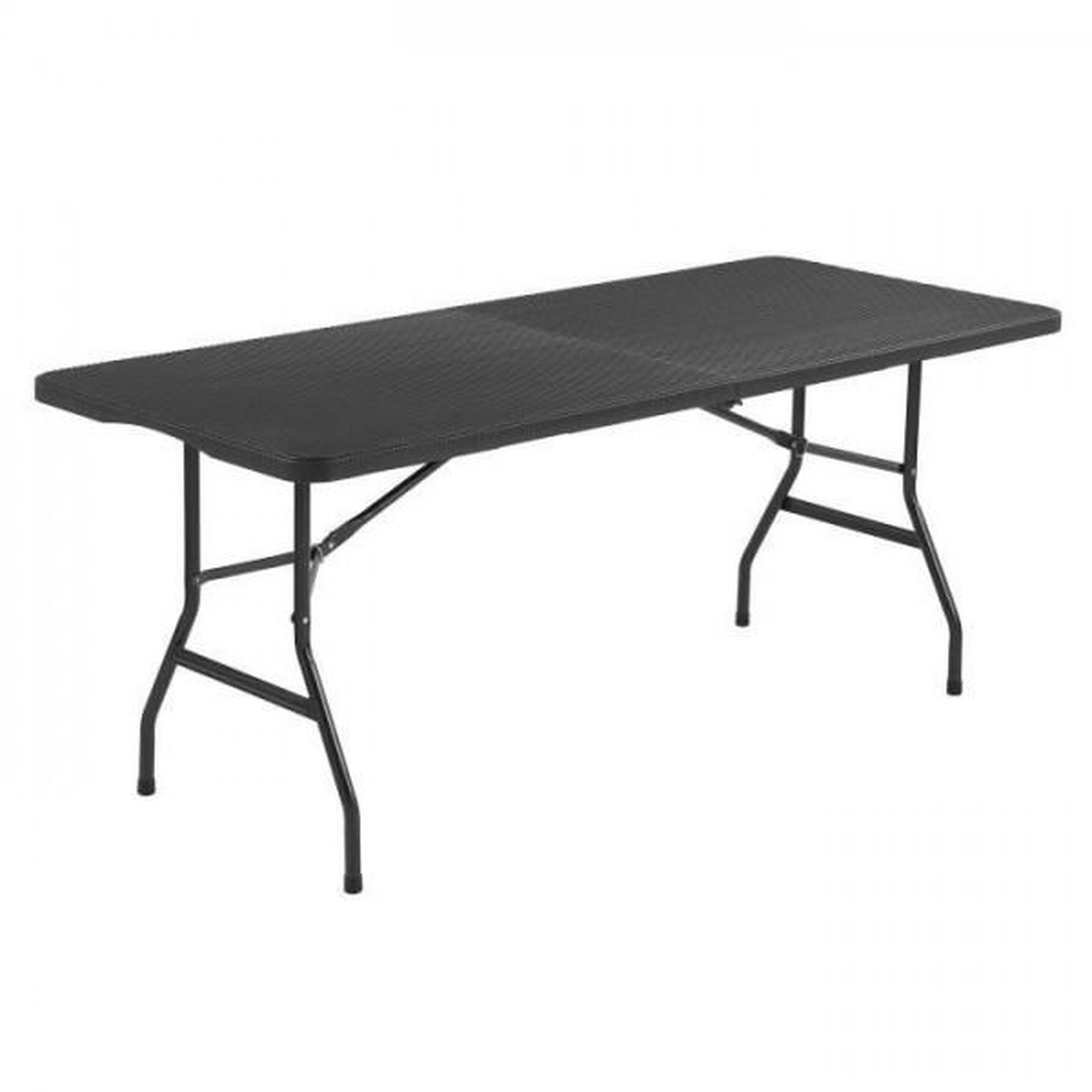 MARKET24 Table de réception pliante 8 personnes 180x74 x73.5cm - Structure en acier et plateau en polyéthylene - Aspect résine tressé