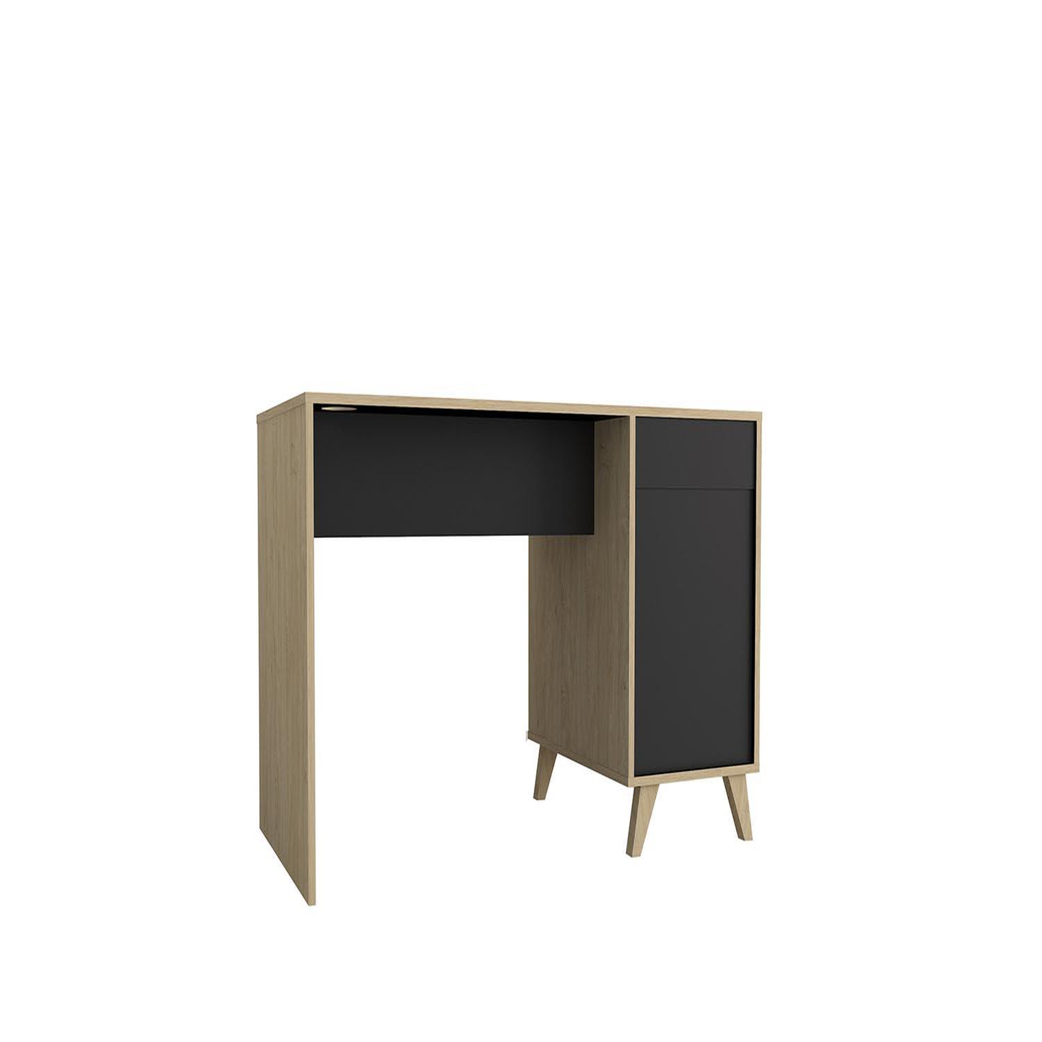 Voir la diapositive 4 : CONCEPT USINE Bureau avec tiroir et placard en bois LEIRA