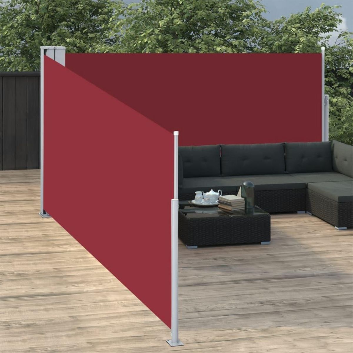 VIDAXL Auvent lateral retractable Rouge 140 x 1000 cm