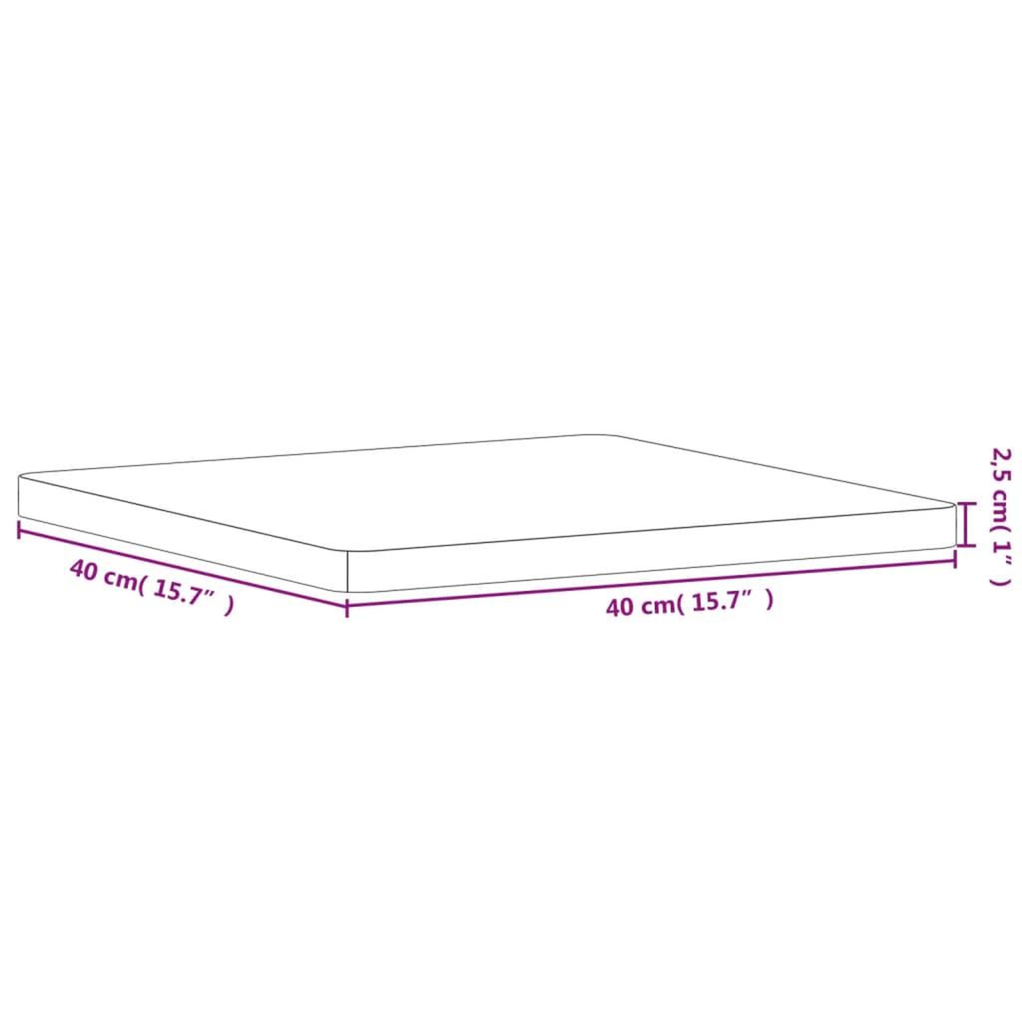Voir la diapositive 6 : VIDAXL Dessus de table 40x40x2,5 cm carre bois massif de hetre