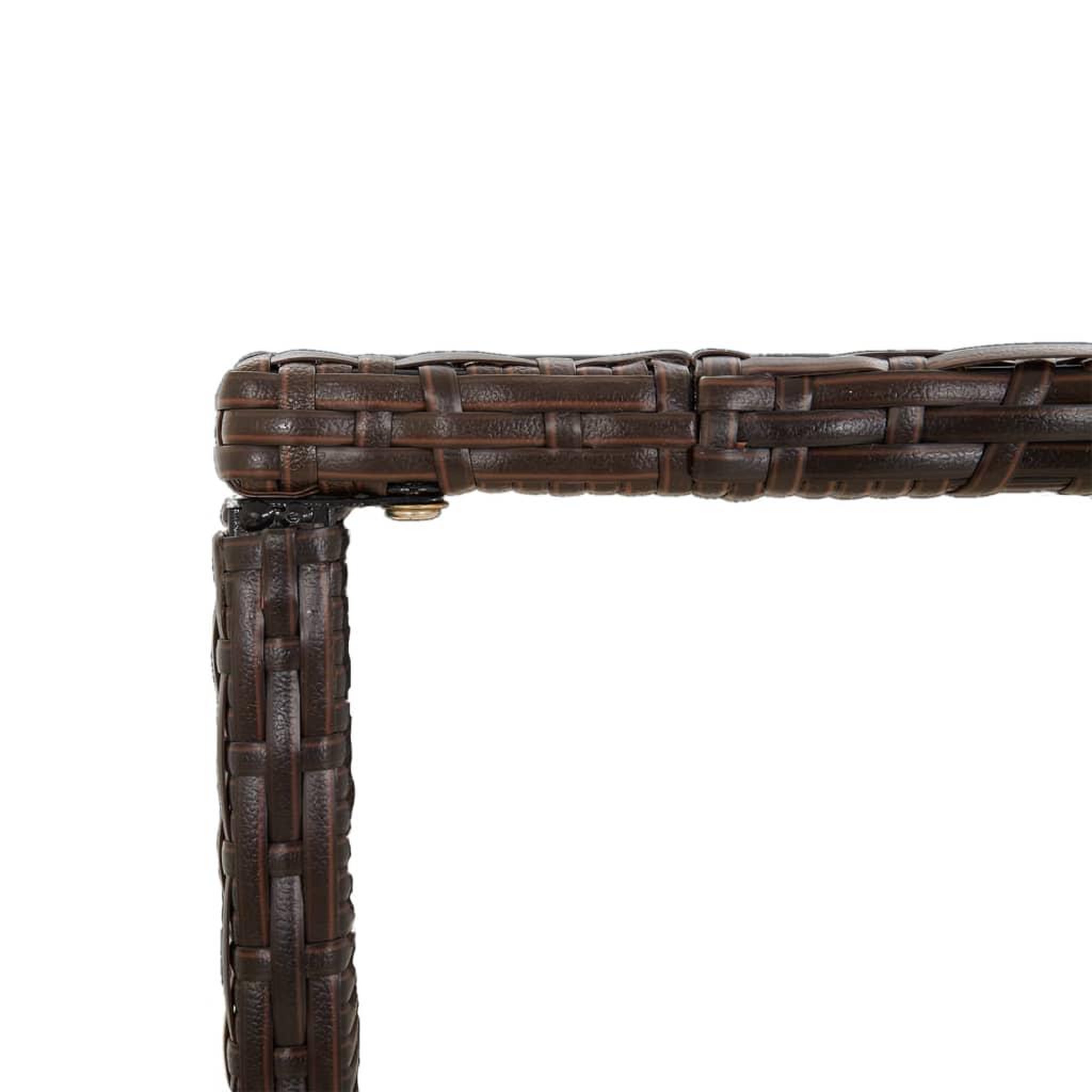 Voir la diapositive 5 : VIDAXL Table de bar et dessus en verre marron 180x70x110 cm poly rotin