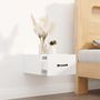 Voir la diapositive 3 : VIDAXL Table de chevet murale Blanc brillant 35x35x20 cm