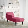 Voir la diapositive 2 : VIDAXL Fauteuil long avec coussin et accoudoir droit rouge bordeaux