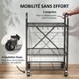 Voir la diapositive 6 : OUTSUNNY Organisateur d'outils de jardin - chariot de jardin - desserte - 9 crochets, 20 compartiments - métal noir