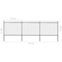 Voir la diapositive 5 : VIDAXL Cloture de jardin avec dessus en lance Acier 5,1 x 1,5 m Noir
