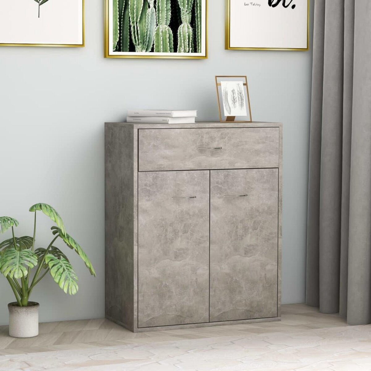 VIDAXL Buffet Gris beton 60x30x75 cm Bois d'ingenierie