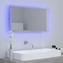 Voir la diapositive 3 : VIDAXL Miroir a LED de salle de bain Gris beton 80x8,5x37 cm Acrylique