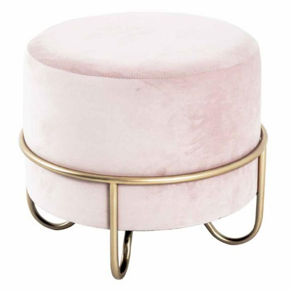 Paris Prix Pouf Rond Design  Coralie  43cm Crème