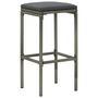Voir la diapositive 4 : VIDAXL Ensemble de bar de jardin 5 pcs et coussins Resine tressee Gris
