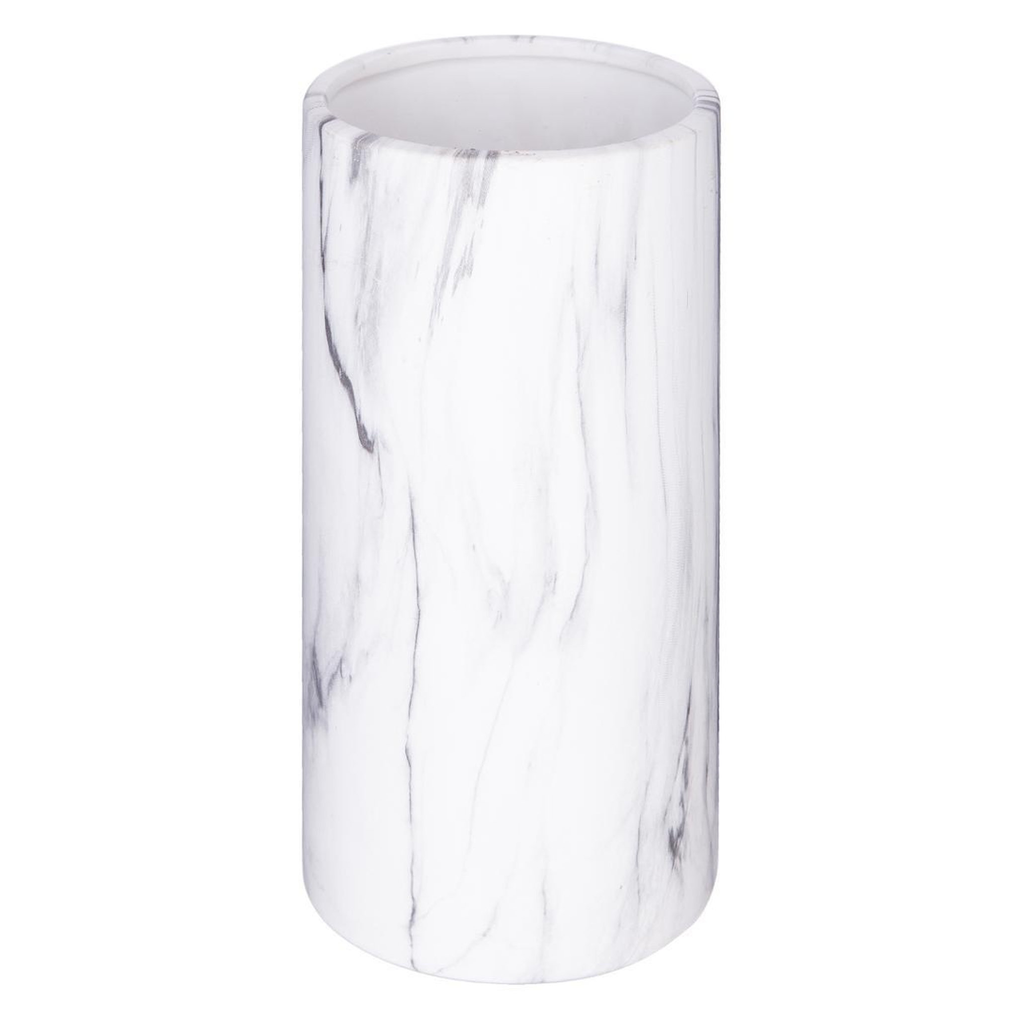 ATMOSPHERA Vase cylindrique effet marbre  sao  20cm blanc