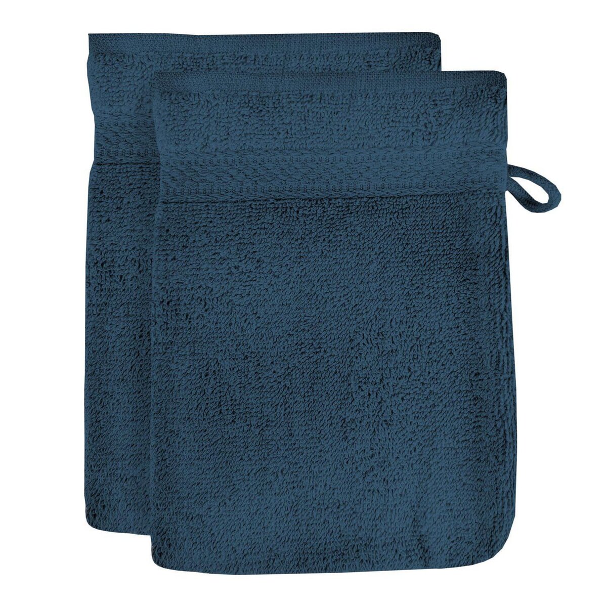 SOLEIL D'OCRE Lot de 2 gants de toilette en coton 500 gr/m2 LAGUNE bleu canard, par Soleil d'ocre