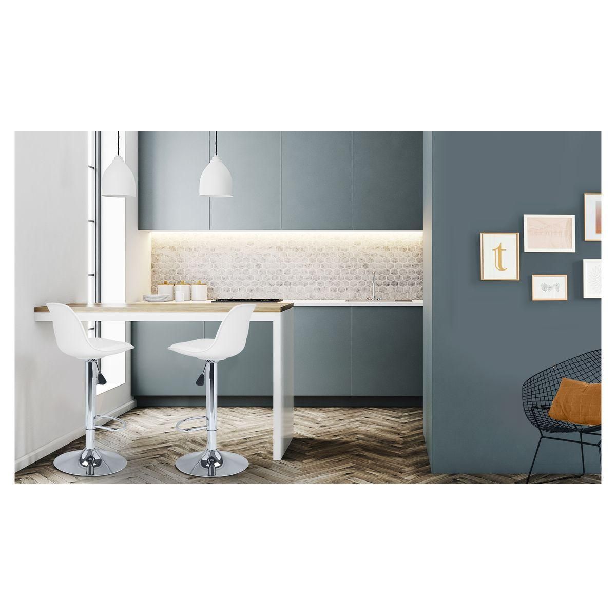 Lot de 2 tabourets de bar ajustables en hauteur RAPH