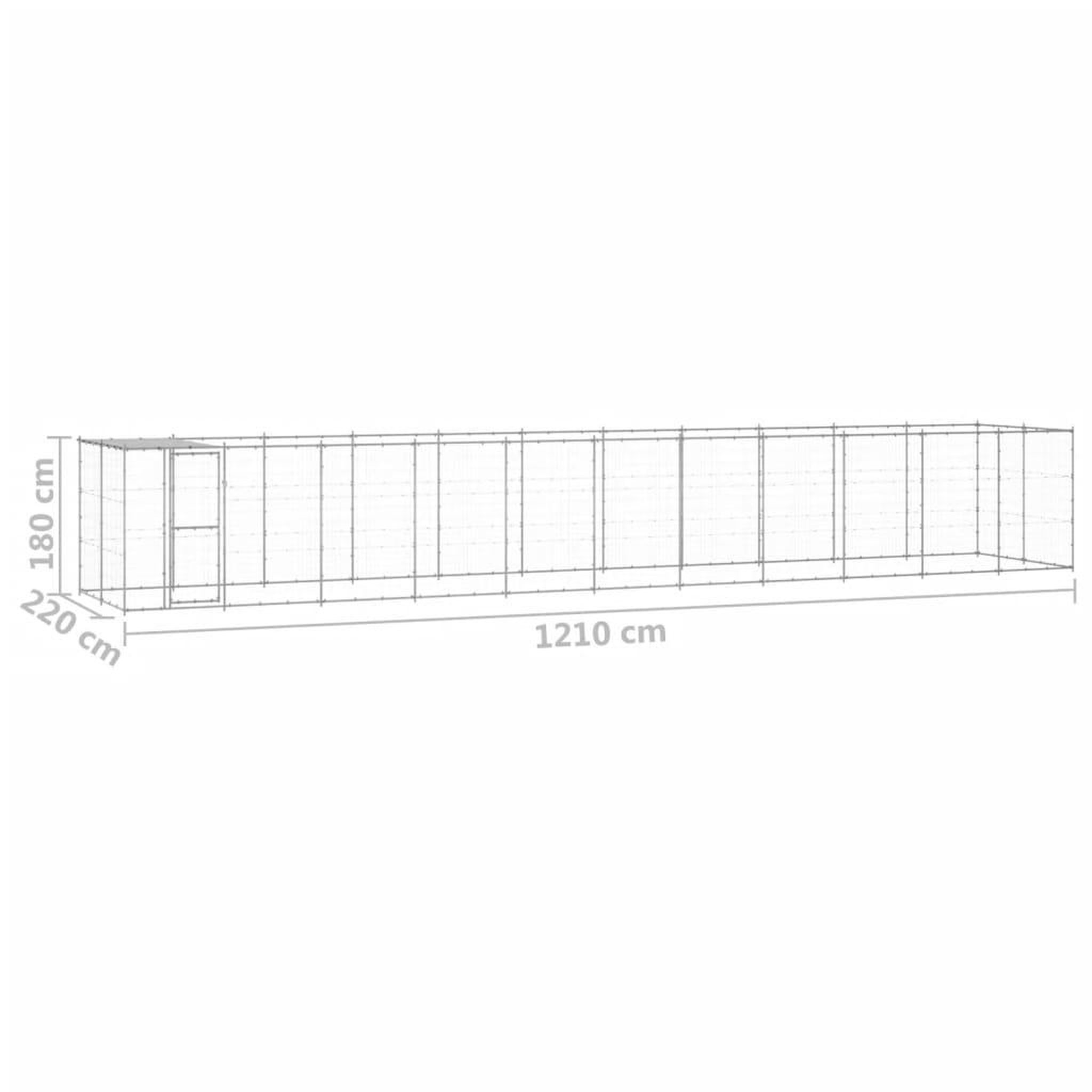 Voir la diapositive 6 : VIDAXL Chenil exterieur Acier galvanise avec toit 26,62 m²
