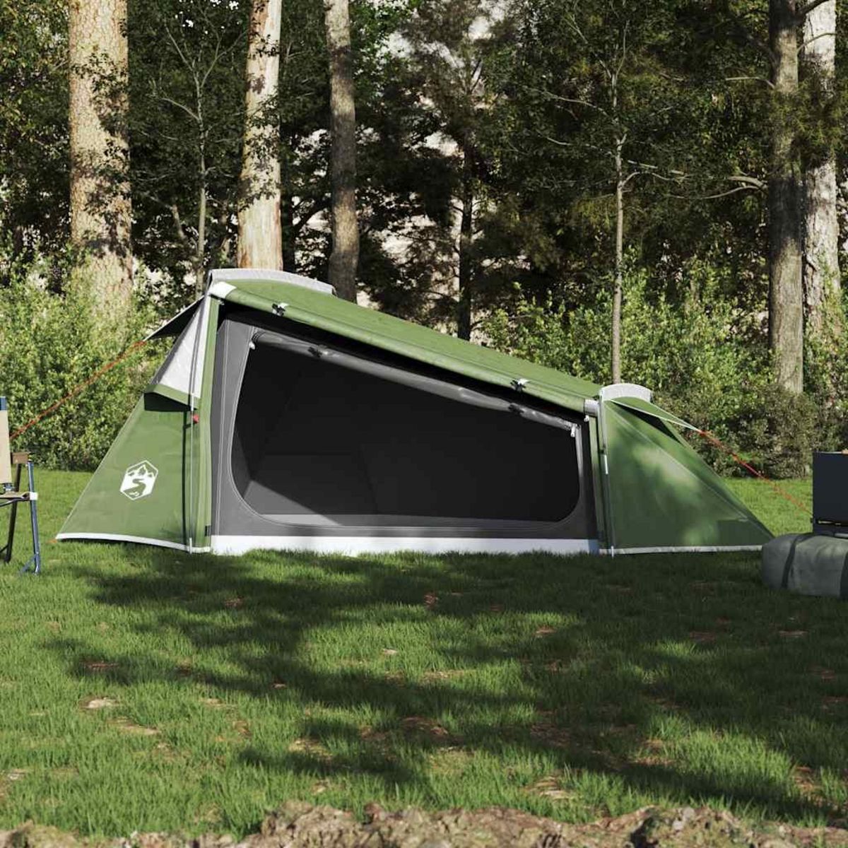 VIDAXL Tente de camping tunnel 2 personnes vert impermeable