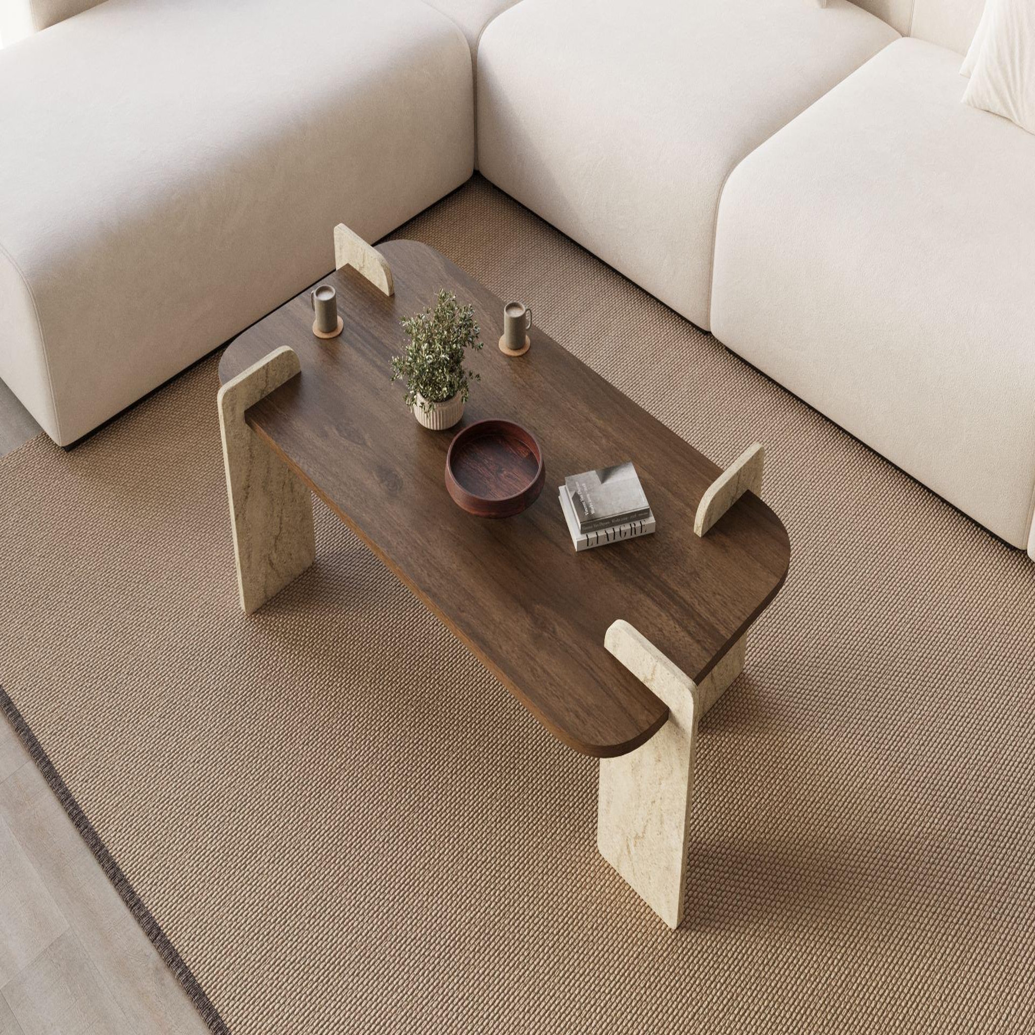 Voir la diapositive 4 : Habitat et Jardin Table basse en bois  leapiri  - 120 x 60 x 35 cm - marron