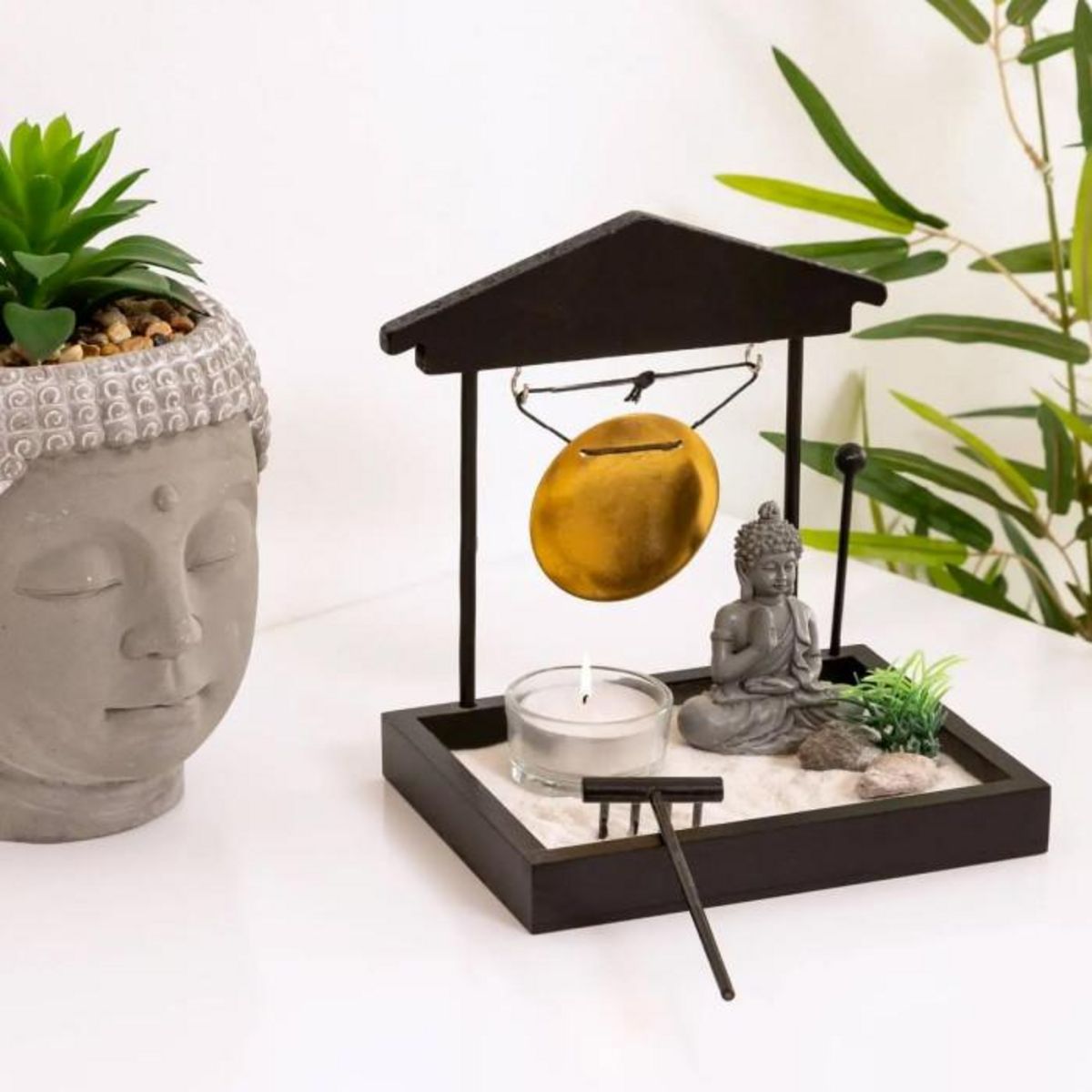 ATMOSPHERA Jardin zen Tori - 12 x 15 cm - Noir