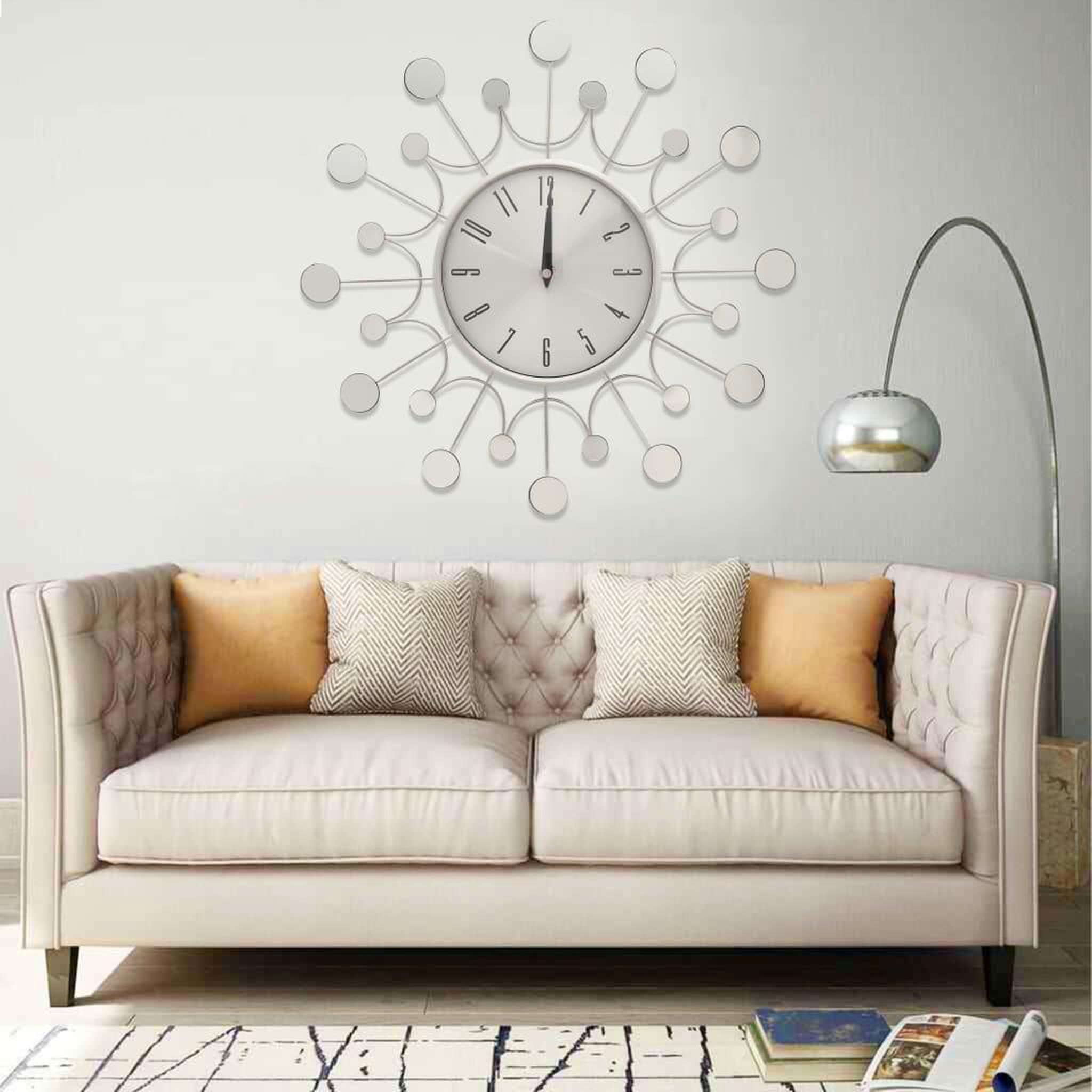 VIDAXL 325165 Wall Clock Silver 40 cm Metal