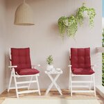 VIDAXL Coussins de chaise a dossier bas lot de 2 rouge bordeaux
